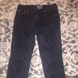One Teaspoon Black ripped boyfriend jeans